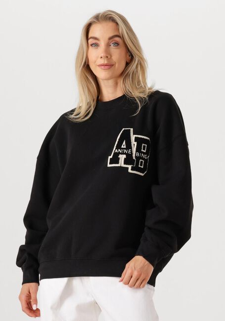 Zwarte ANINE BING Sweater MILES OVERSIZED SWEATSHIRT LETTERMAN - large