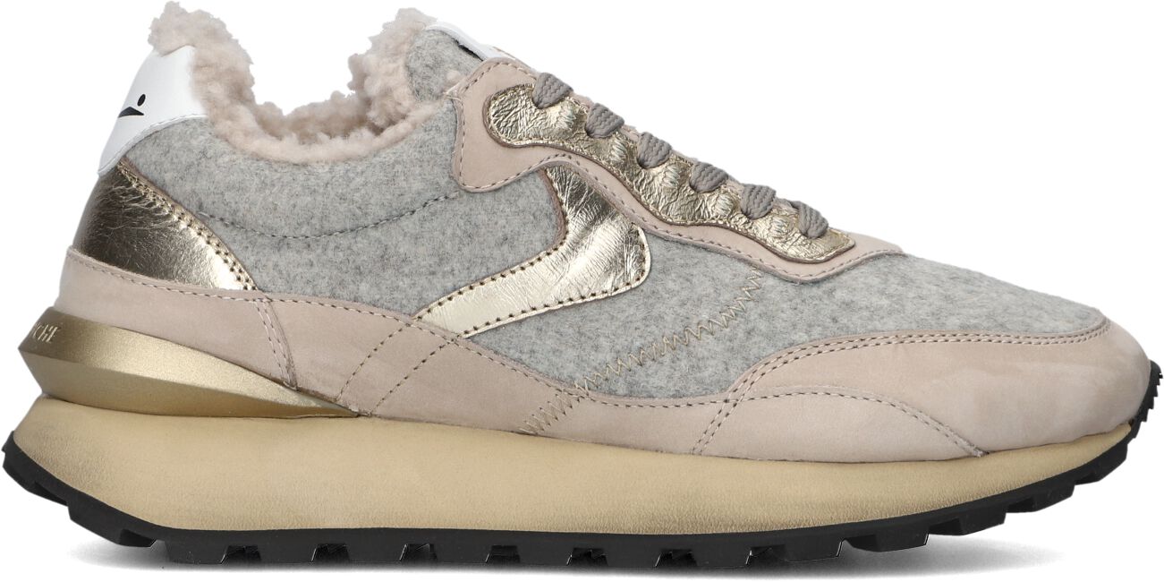 Voile Blanche Lage Sneakers Dames Qwark Hype Fur, Maat: 38, Materiaal: Textiel, Kleur: Grijs