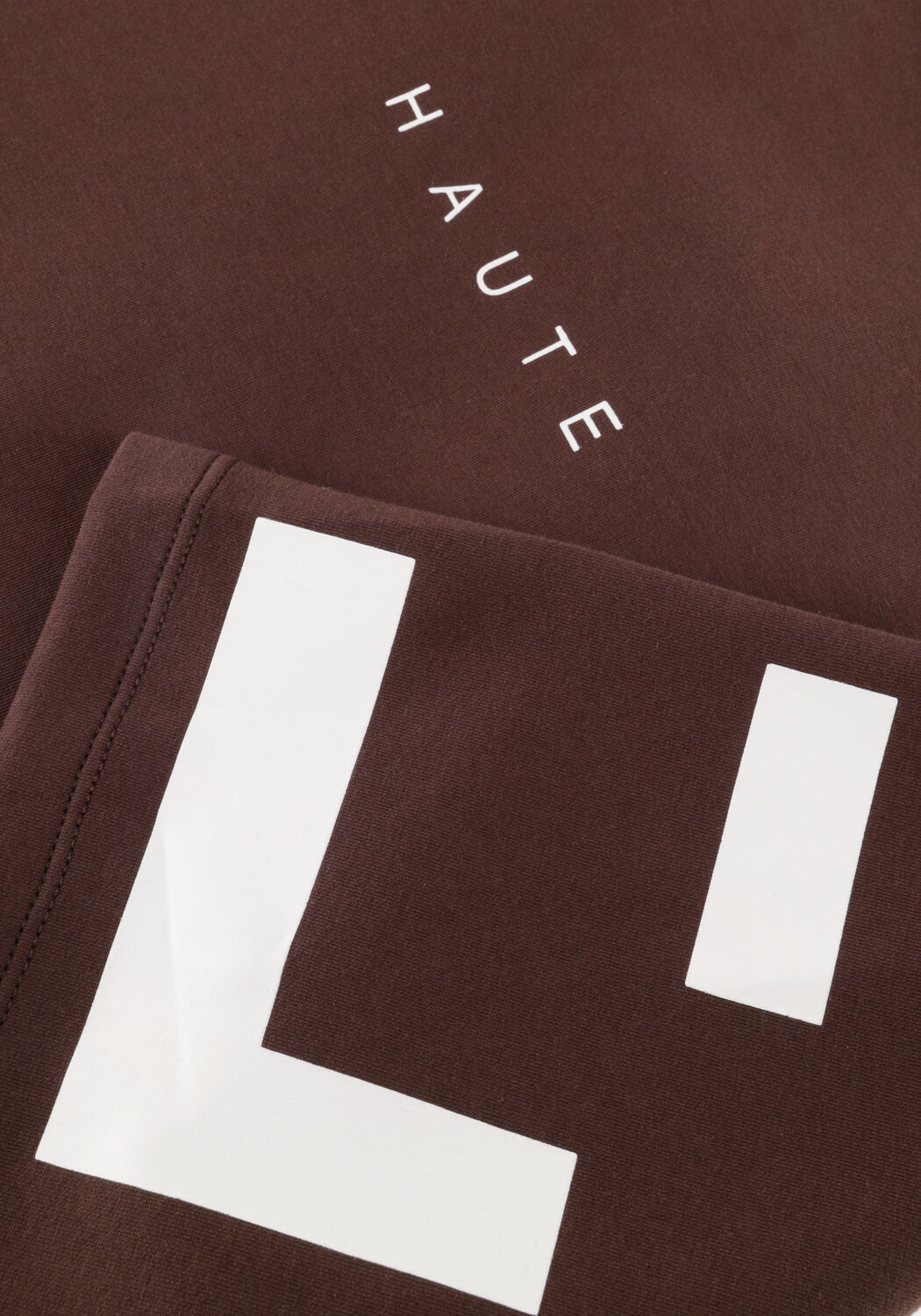 Bruine HAUTE L'AMITI&Eacute; Tops & T-shirts MAXI SPLIT SS LOGO SWEAT - large