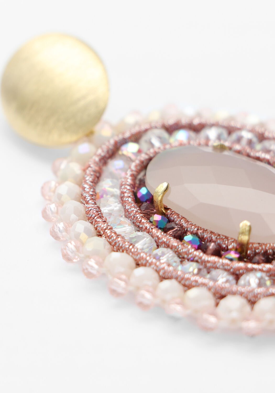 Goudkleurig LOTT. GIOIELLI Oorbellen FILLED OVAL 3 RIMGS WITH STONE L - large