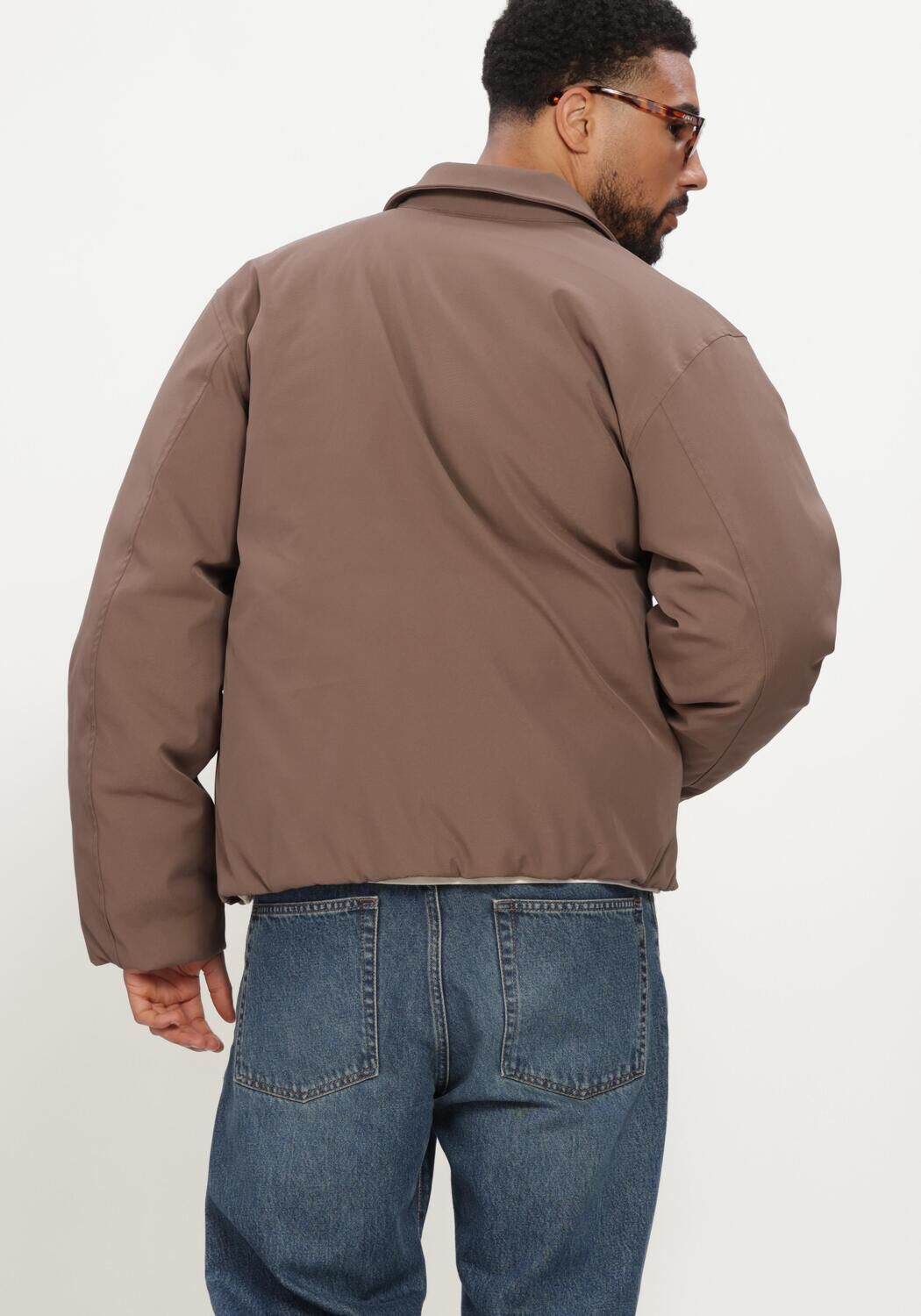 Bruine OLAF HUSSEIN Gewatteerde jas PADDED JACKET - large
