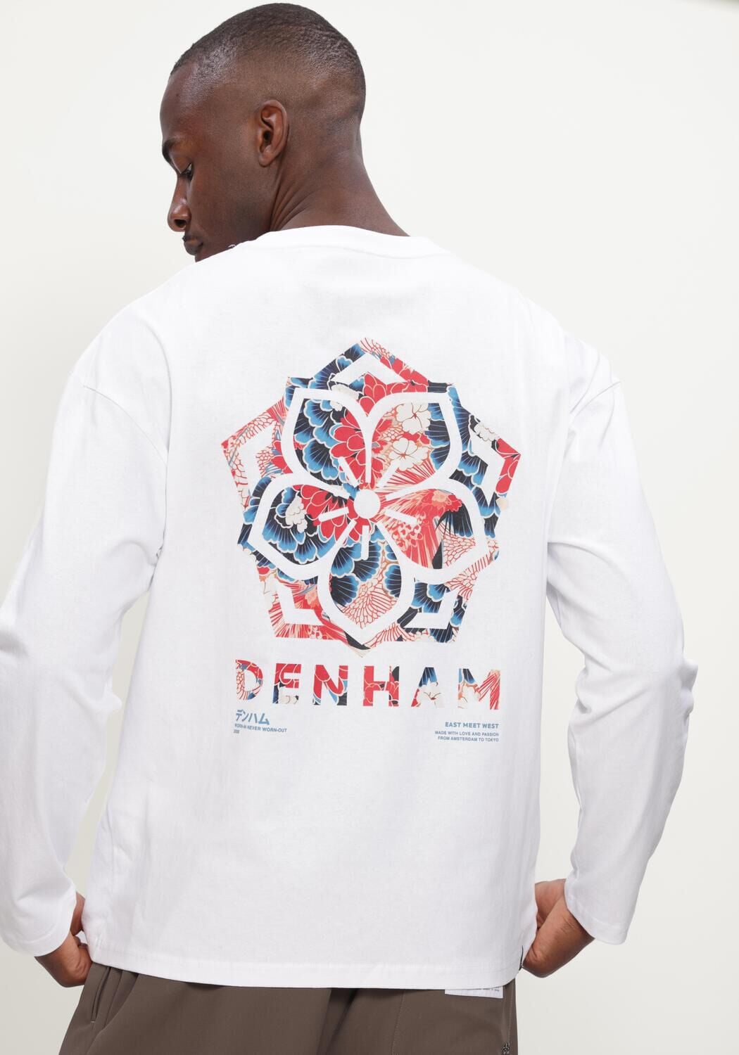 Witte DENHAM T-shirt TSUBAKI - large
