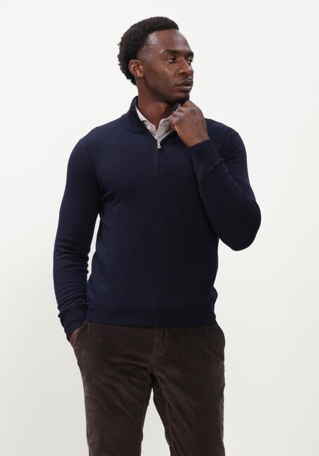 Donkerblauwe GRAN SASSO Trui MOCK ZIP - large