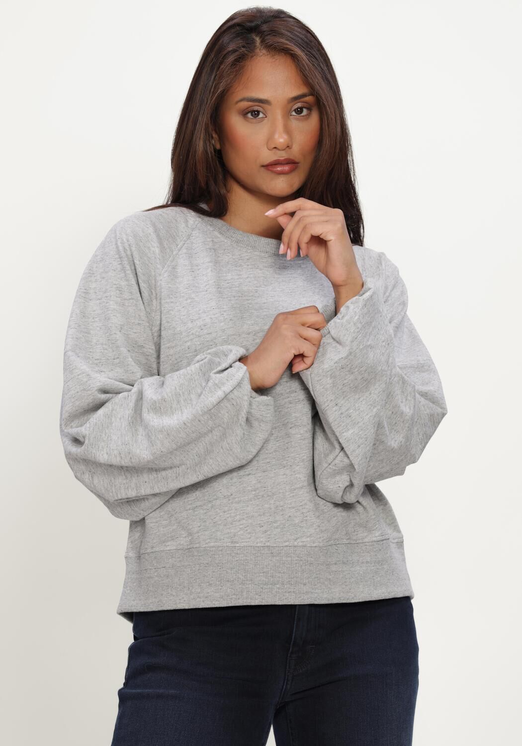 Grijze CLOSED Sweater RAGLAN SWEATSHIRT - large