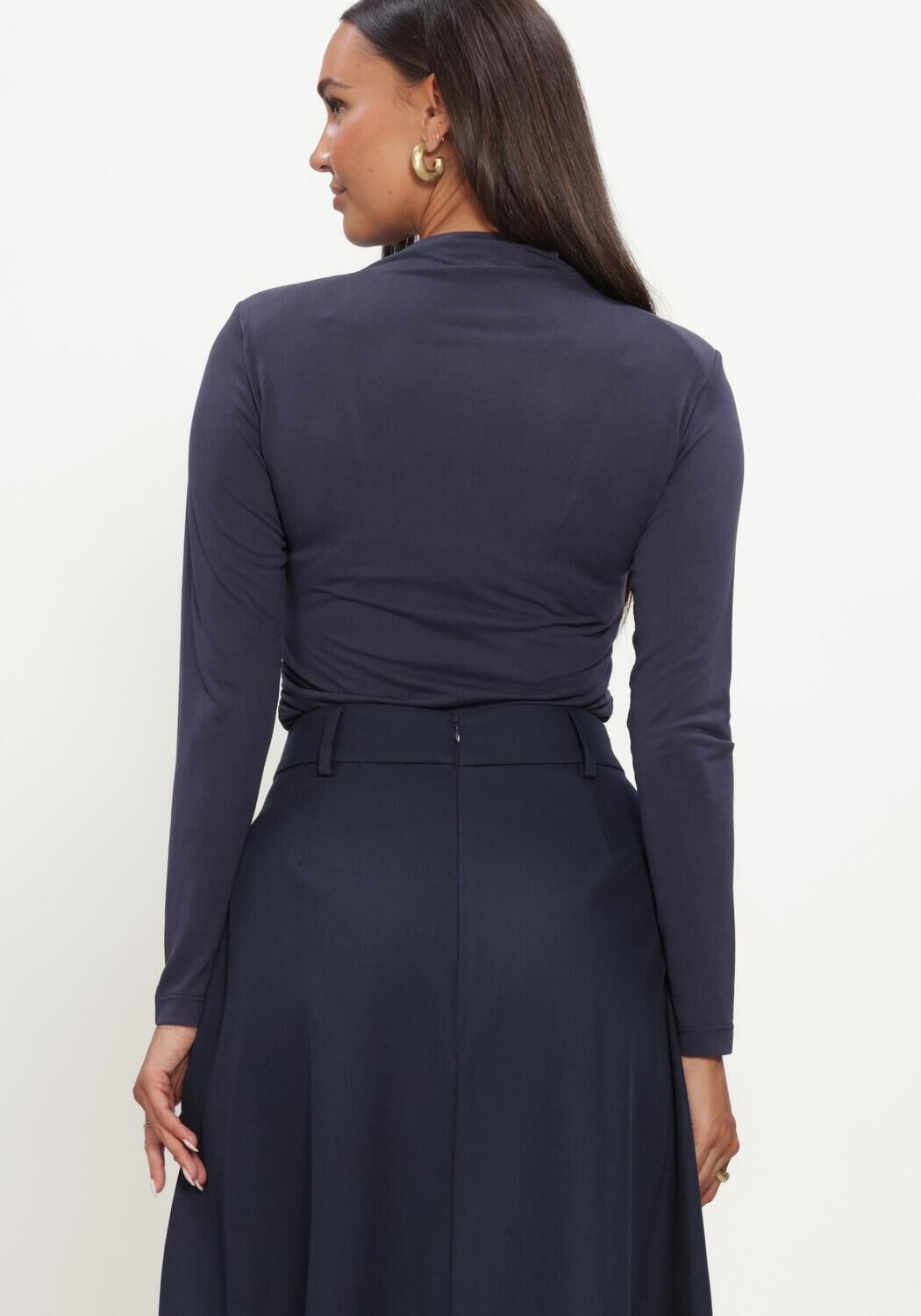 Donkerblauwe CO'COUTURE Top CAMILLACC PADDED LS BLOUSE - large