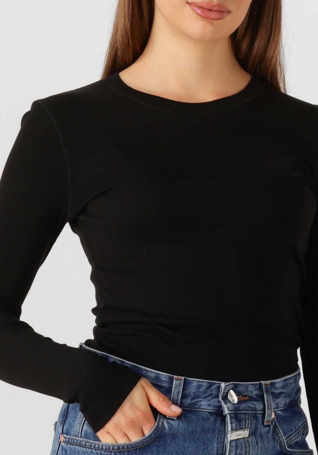 Zwarte CLOSED Top CREWNECK LONG SLEEVE - large