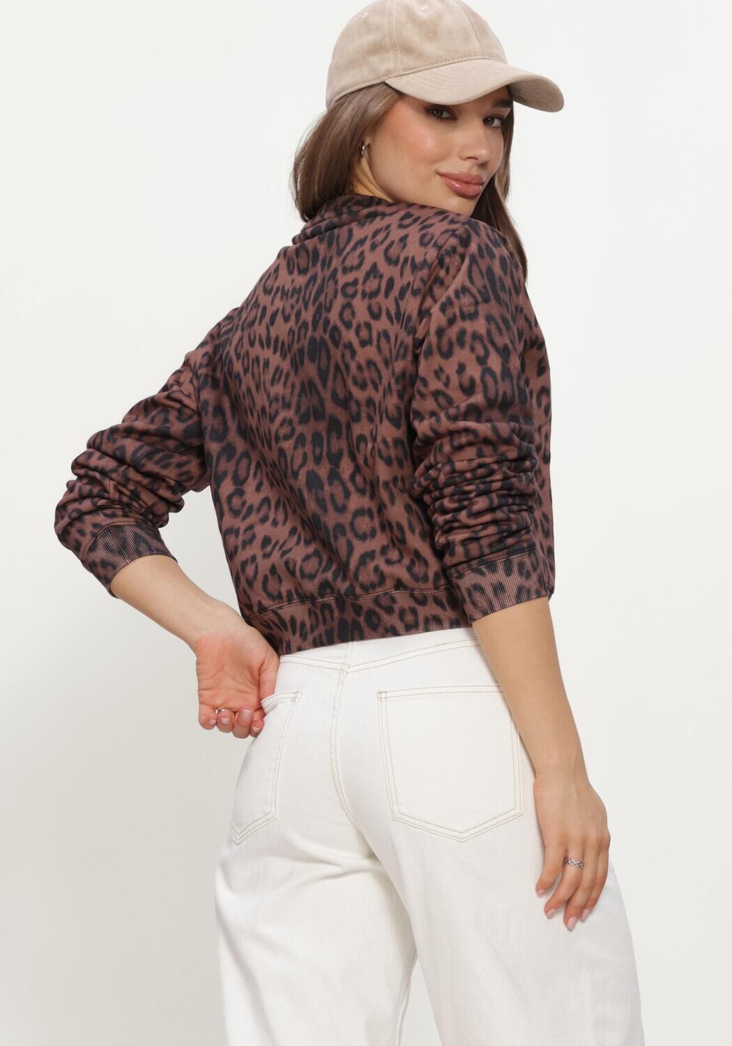 Zwarte ALIX THE LABEL Sweater LADIES KNITTED LEOPARD SWEATER - large