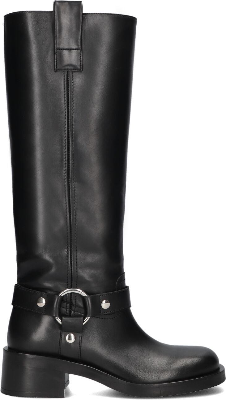 Elena Iachi Hoge Laarzen Dames A5603, Maat: 39,5, Materiaal: Leer, Kleur: Zwart