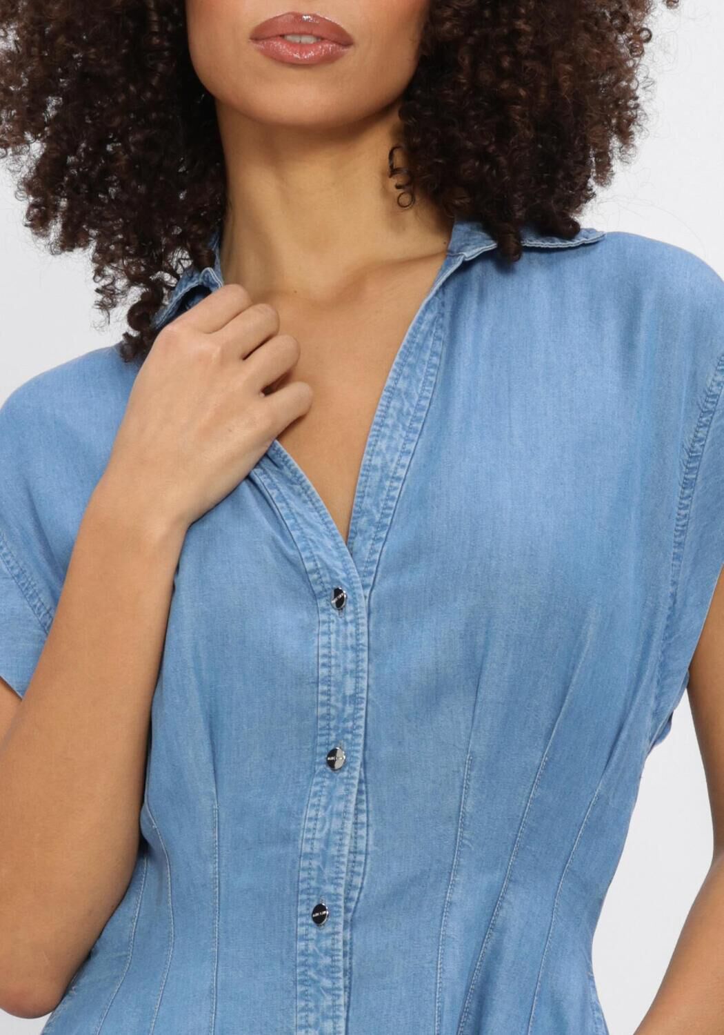 Lichtblauwe MARC CAIN COLLECTION Midi jurk AC 21.42 D63 - large