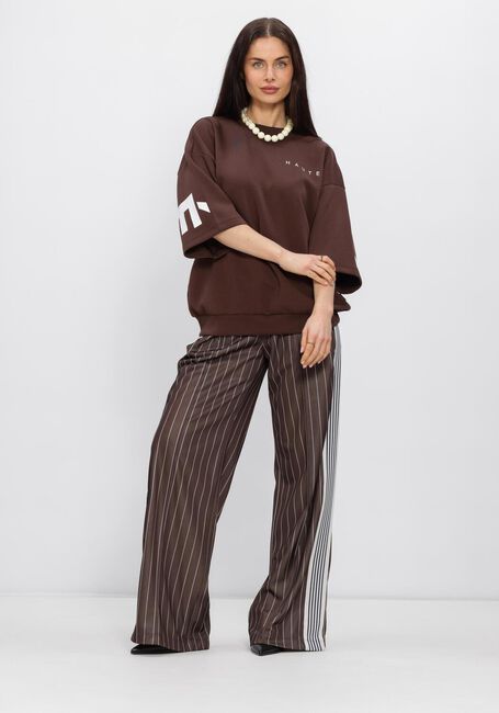 Bruine HAUTE L'AMITI&Eacute; Sweater MAXI SPLIT SS LOGO SWEAT - large