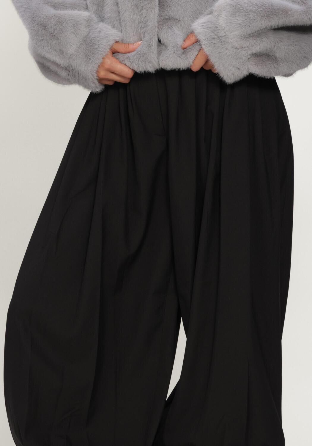Zwarte HERSKIND Wijde broek ZETH HIGH WAIST PANTS - large