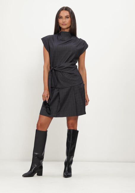 Donkergrijze CO'COUTURE Top ELORACC CHECK PLEAT TOP - large