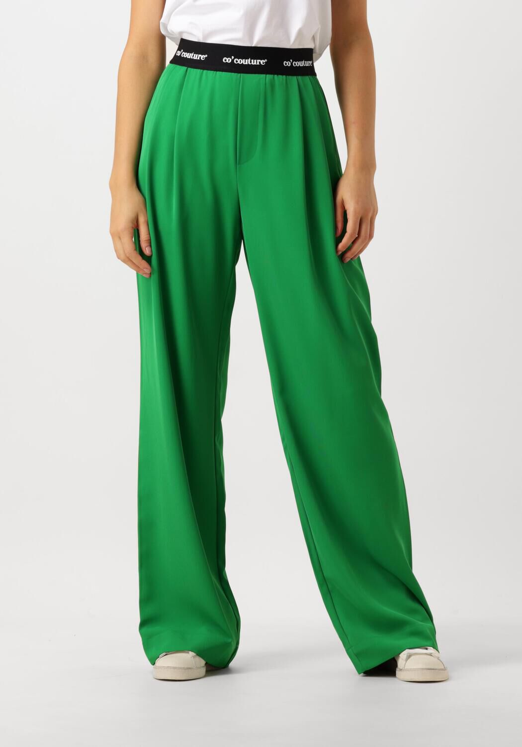 Co'Couture Pantalon Dames Amina Logo Long Pant, Maat: S, Kleur: Groen