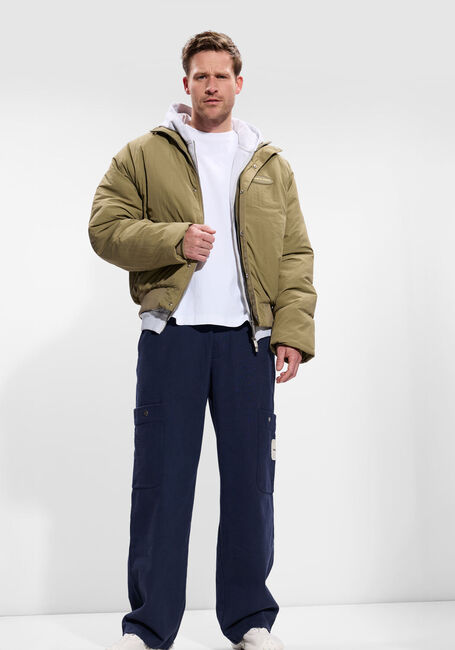 Khaki BRAM'S FRUIT Jack EMBLEM PATCH PADDED JACKET - large