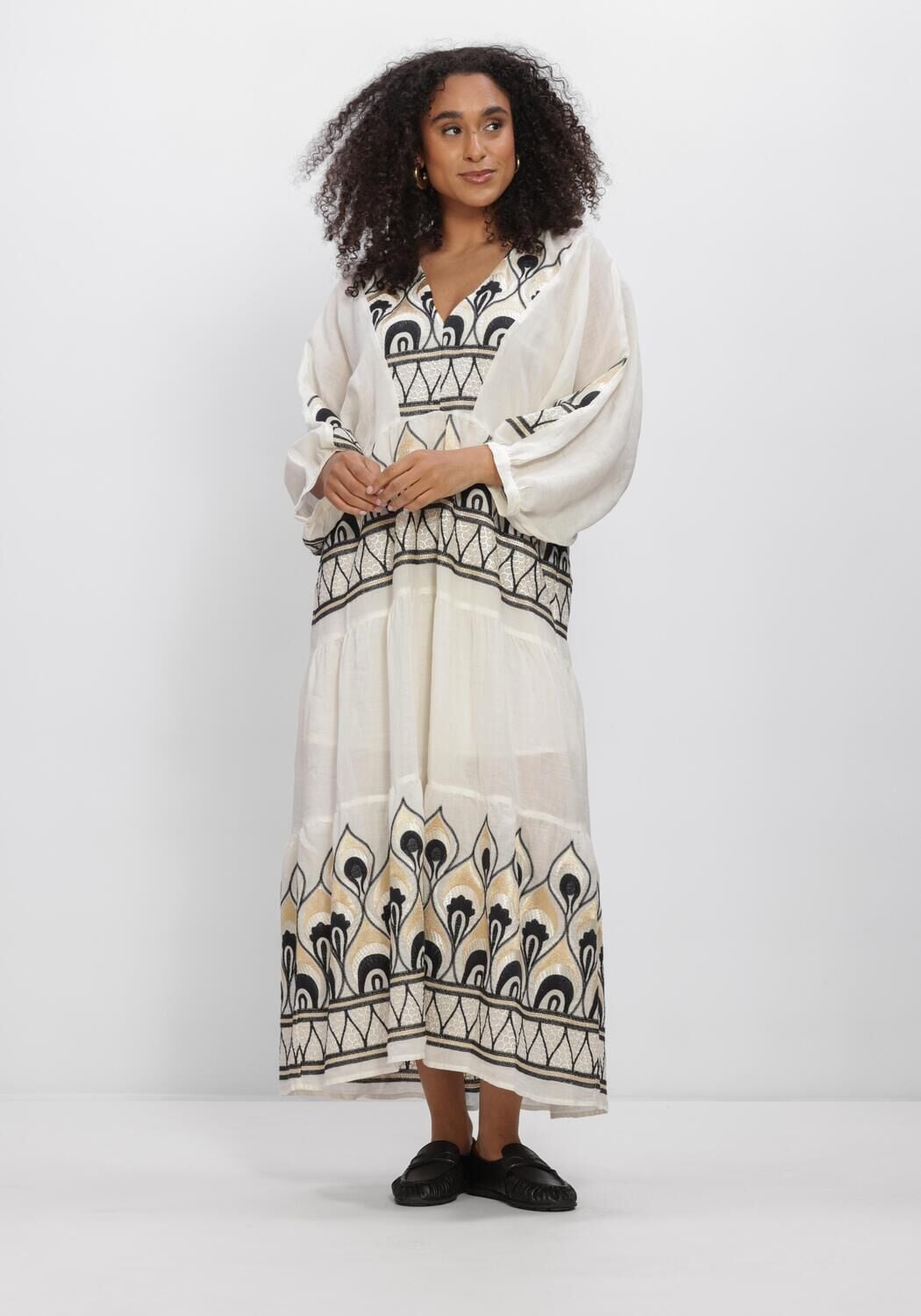 Ecru GREEK ARCHAIC KORI Maxi jurk S26K-4033201 - large