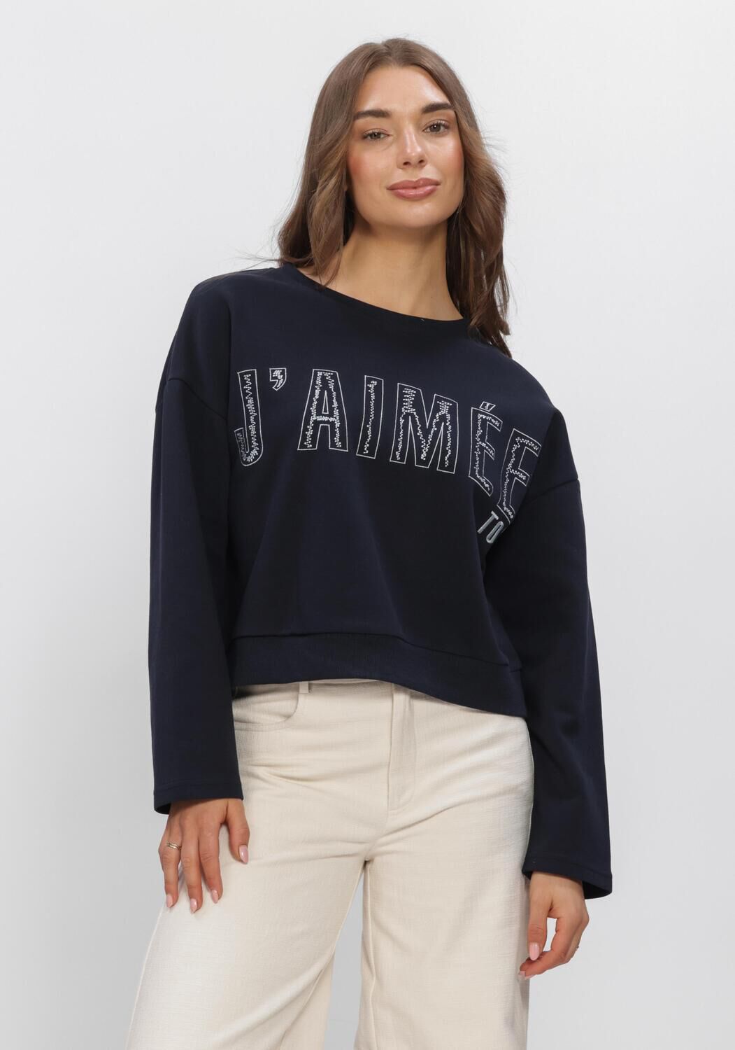 Blauwe AIMEE THE LABEL Sweater ELANSS6 SWEATER WITH EMBROIDERY - large