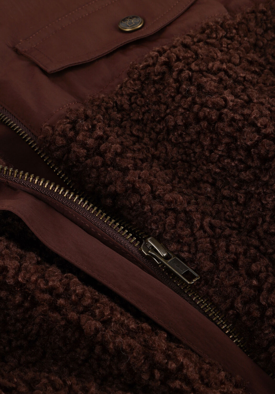 Bruine ULLA JOHNSON Bodywarmer TARIET TEDDY FLEECE VEST - large