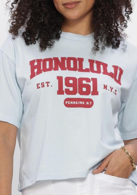 Blauwe PENN & INK Blouses T-SHIRT PRINT - large