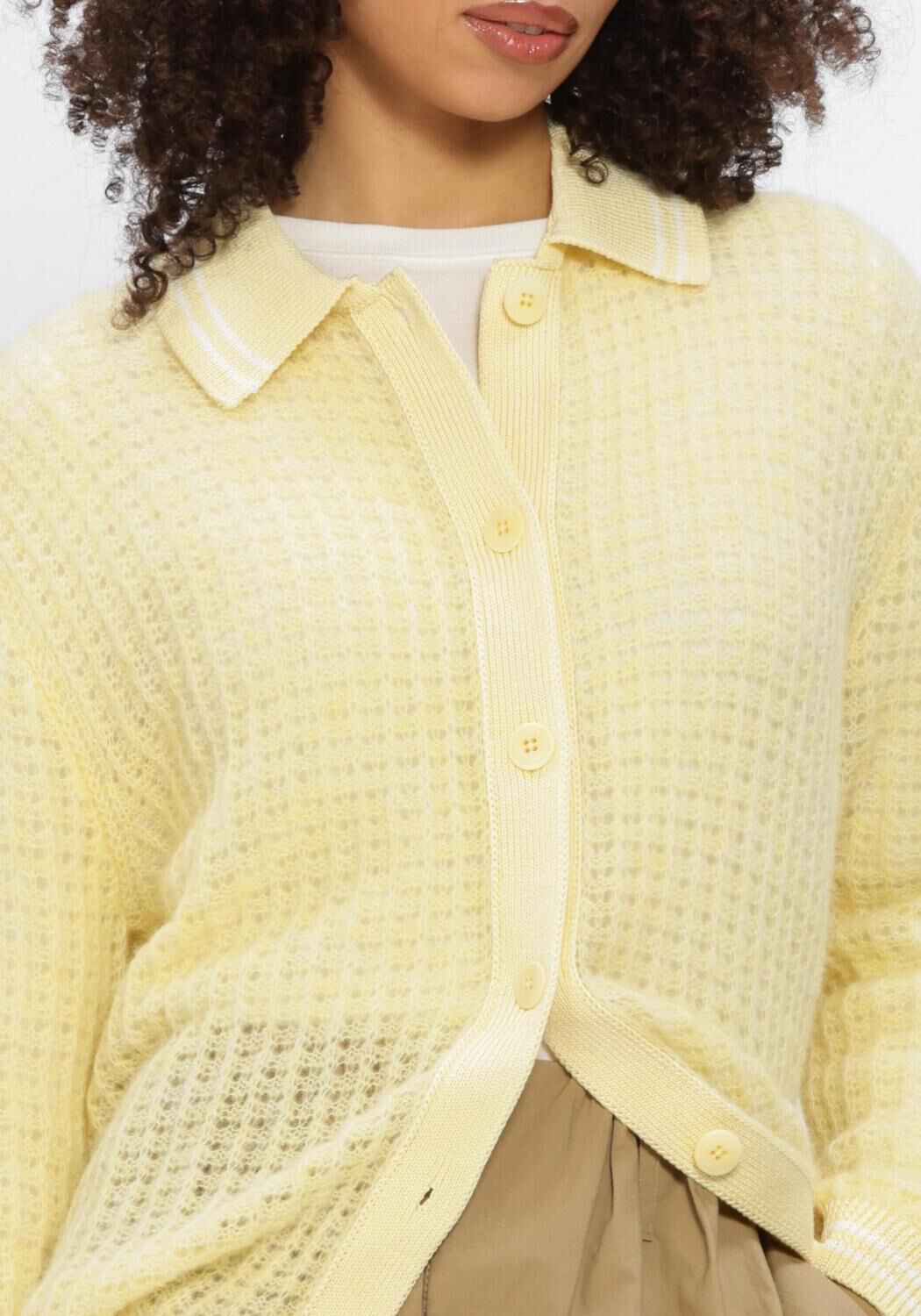 Butter yellow DOROTHEE SCHUMACHER Vest AIRY SOFTNESS CARDIGAN - large