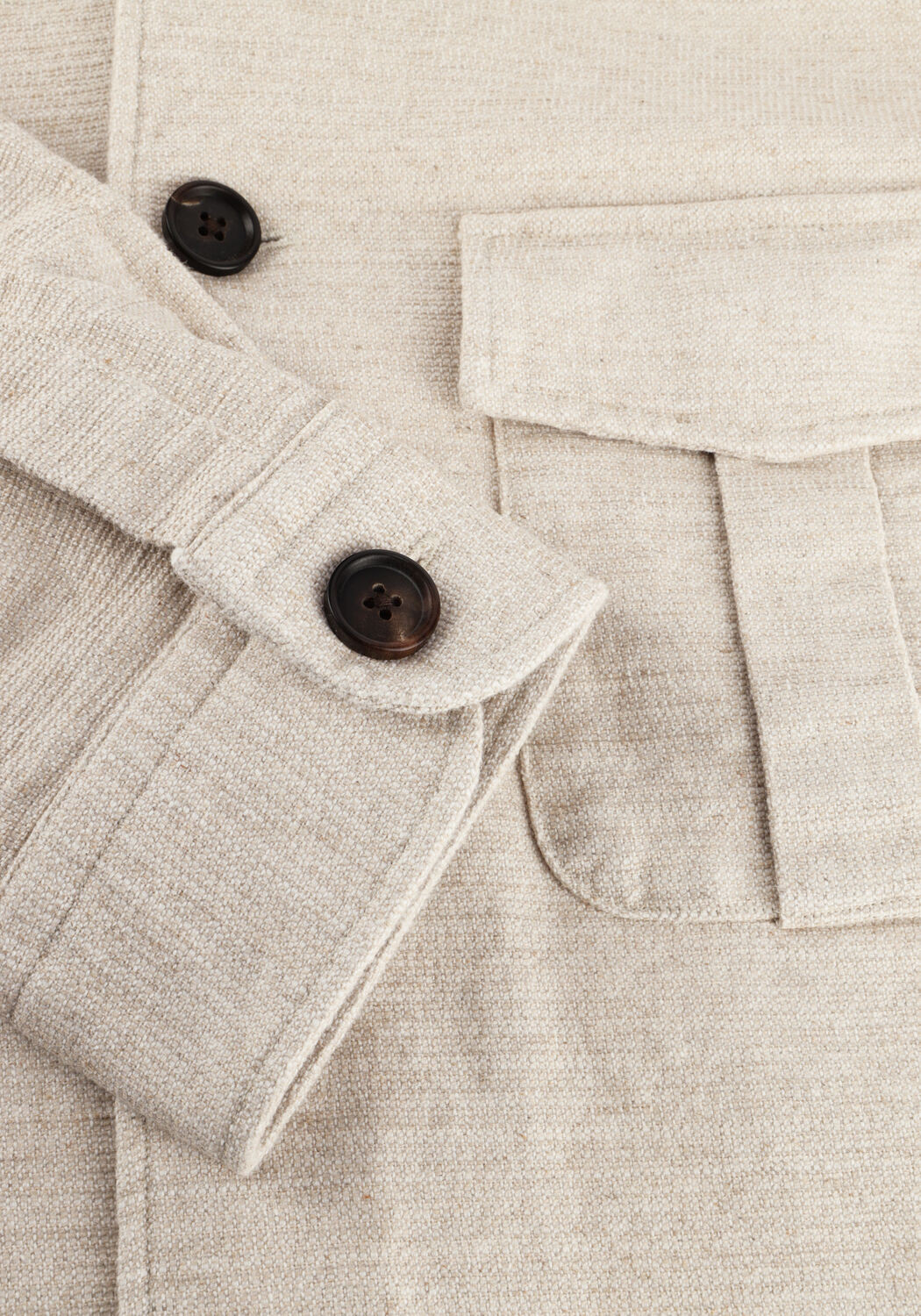 Ecru PROFUOMO Overshirt OVERSHIRT CO/LIN - large