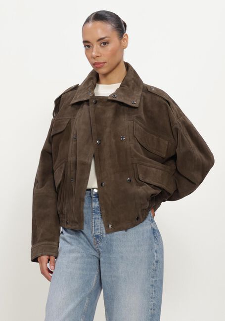 Bruine ALTER EGO Jack HOLLY SUEDE JACKET - large