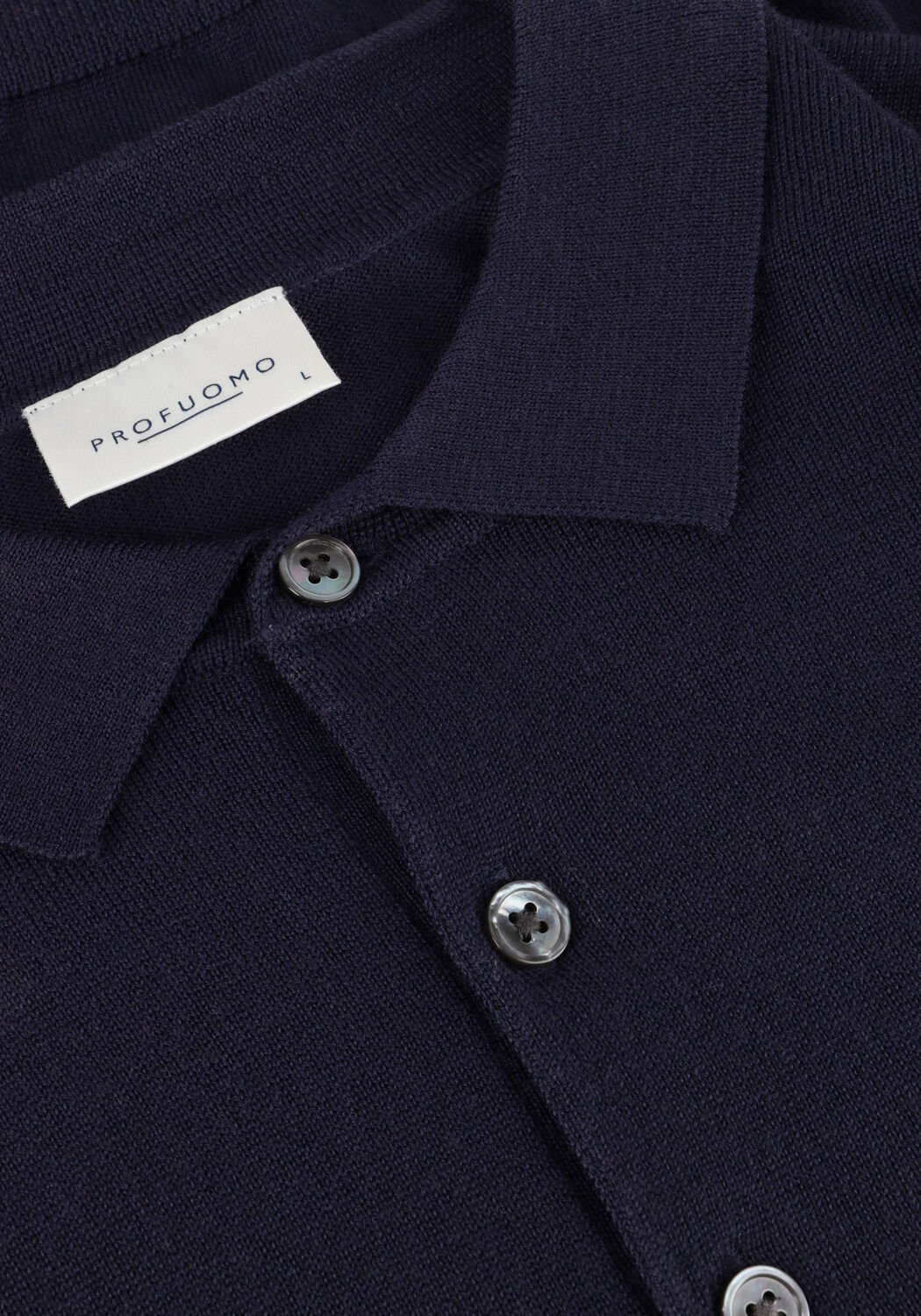 Donkerblauwe PROFUOMO Polo POLO LONG SLEEVE - large