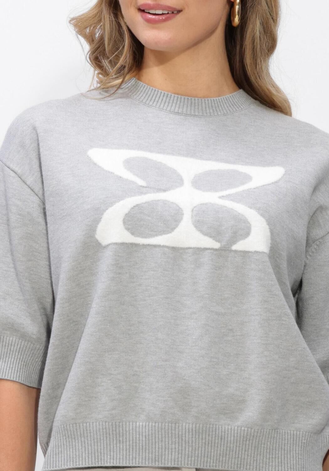 Grijze STUDIO AR Trui ISIDRE VISCOSE KNIT - large