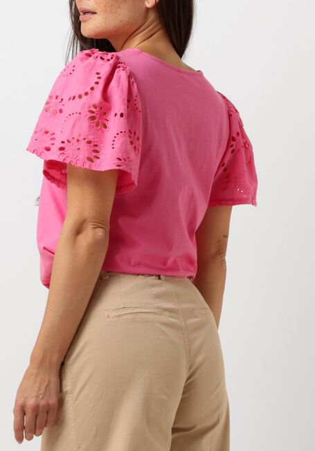 Roze SUMMUM T-shirt TOP JERSEY AND BRODERIE MIX - large