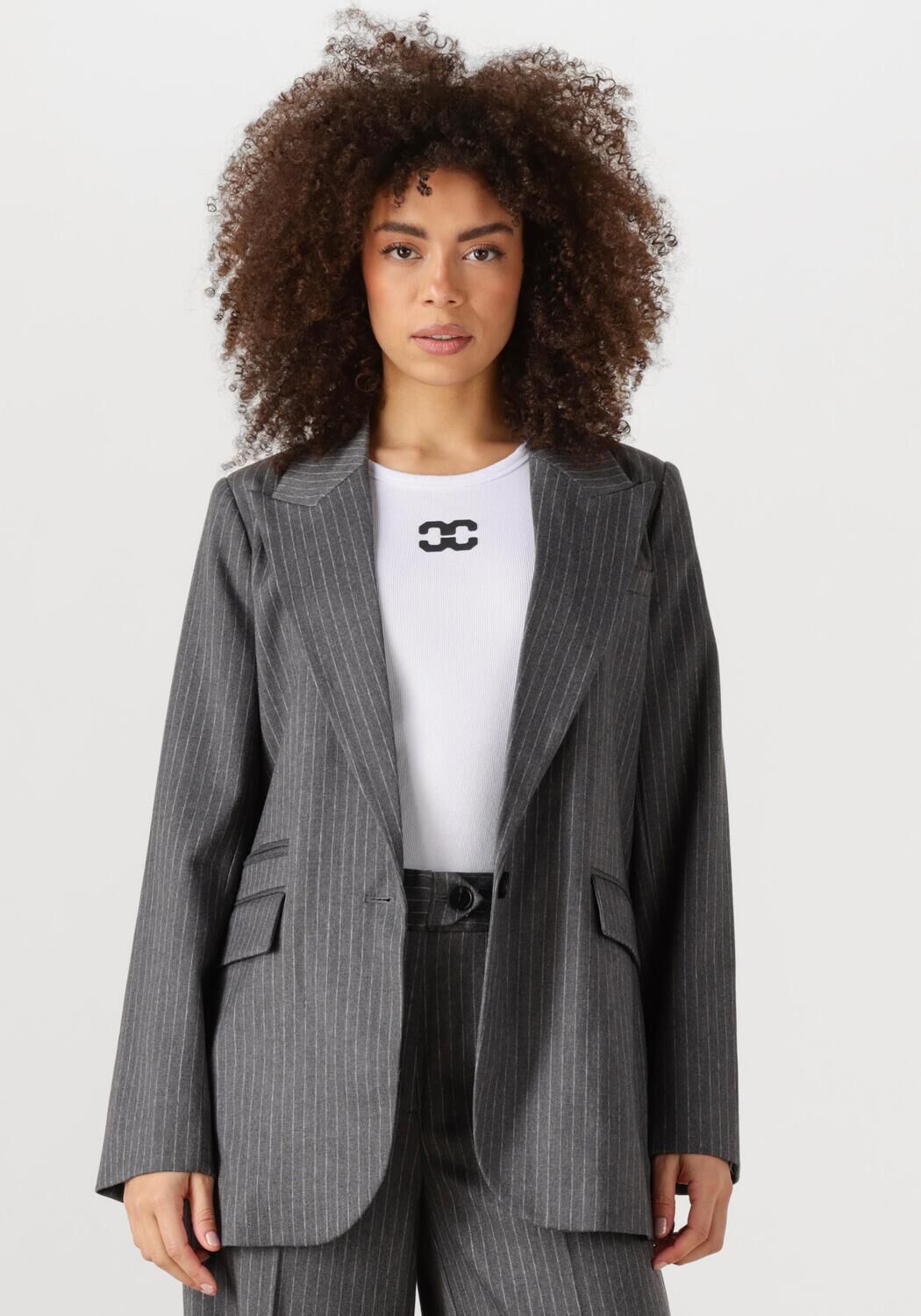 Co'Couture Blazer Dames Idacc Pin Single Oversized Blazer, Maat: L, Kleur: Grijs