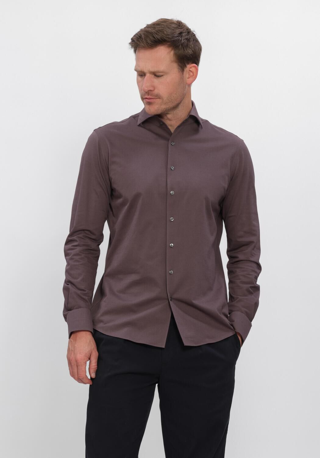 Bruine PROFUOMO Klassiek overhemd SHIRT ONE PIECE JAPANESE KNITTED - large