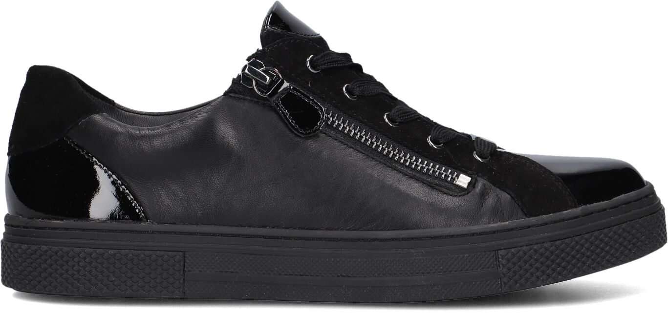 Hassia Lage Sneakers Dames 301233 Led Zwart, Maat: 38,5, Materiaal: Leer, Kleur: Zwart
