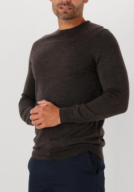 Bruine PROFUOMO Trui PULLOVER CREW NECK MERINO - large