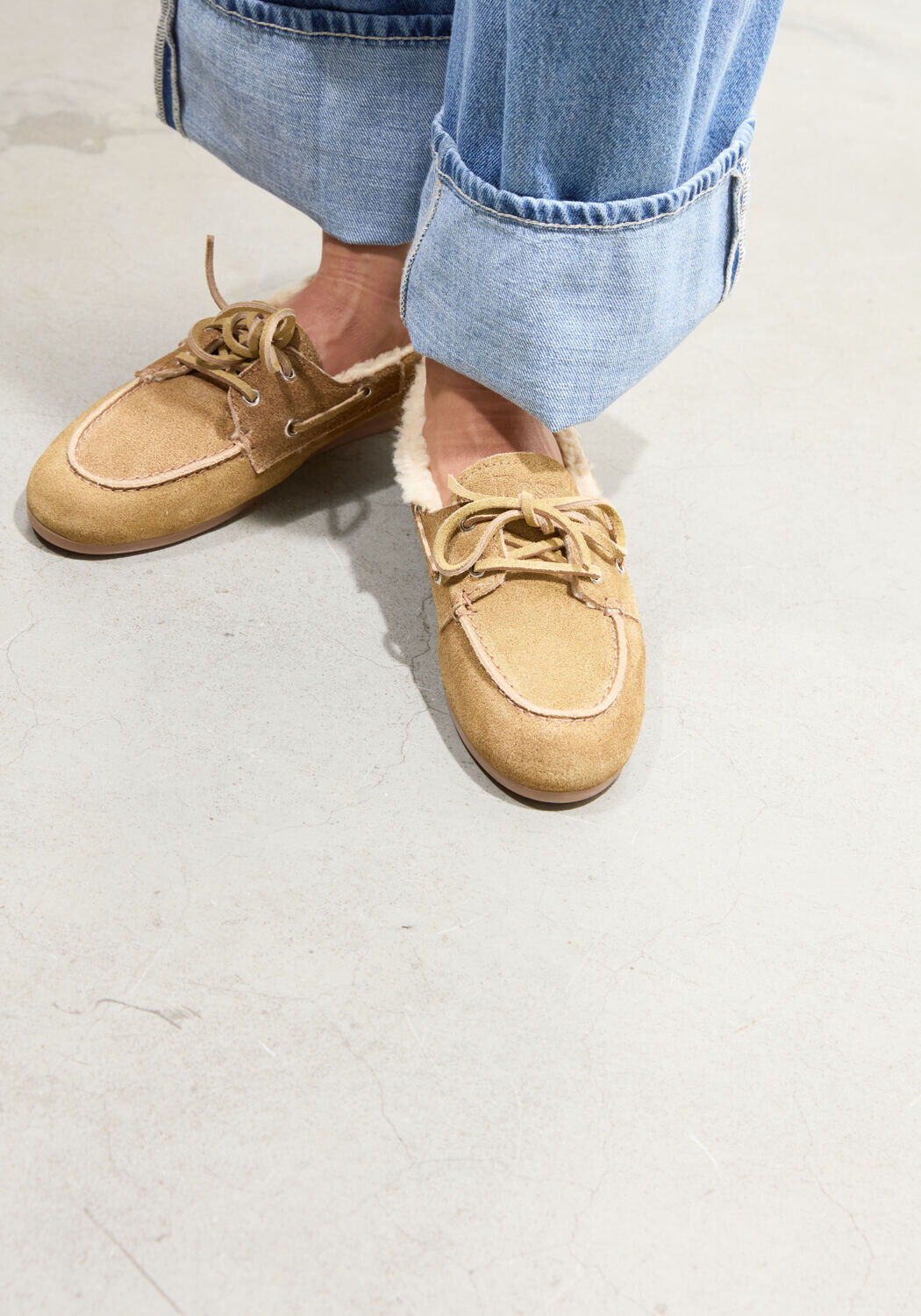 Bruine POSA Mocassins BOAT LOAFER VEG-SHEARLING - large