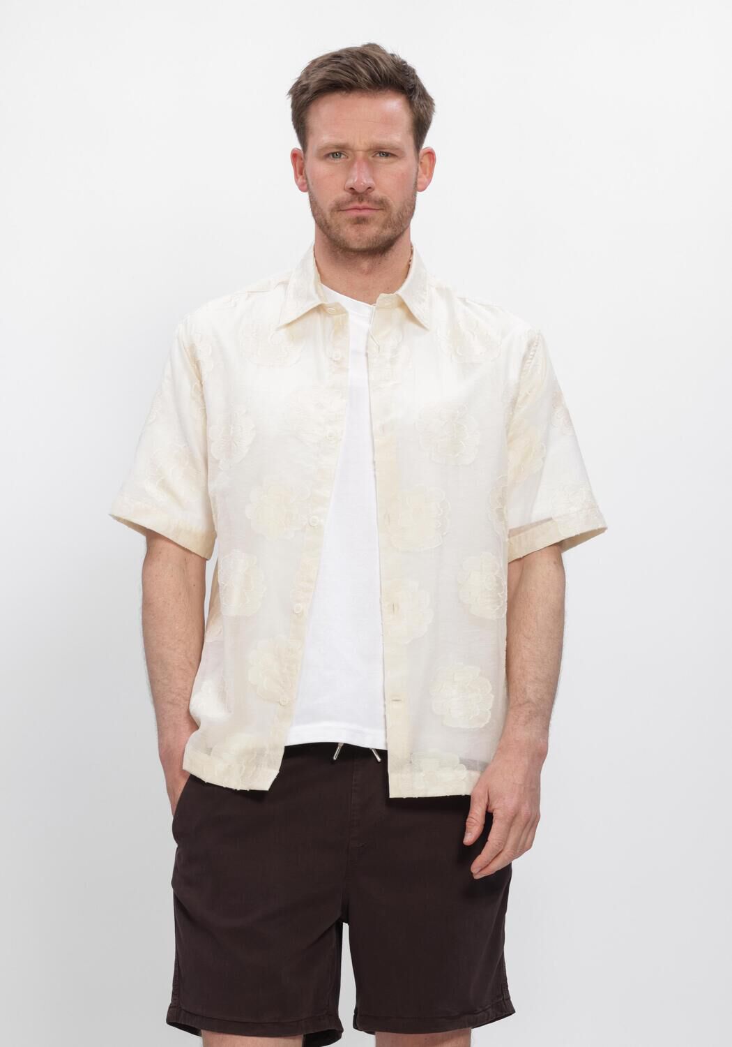 Ecru NN.07 Casual overhemd FREDDY SS NO PKT 50045 - large