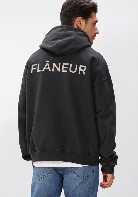 Antraciet FLANEUR Sweater DOUBLE LOGO HOODIE WASHED - large