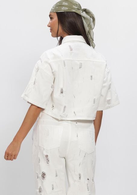 Witte ALIX THE LABEL Blouses LADIES WOVEN DAMAGED DENIM BLOUSE - large