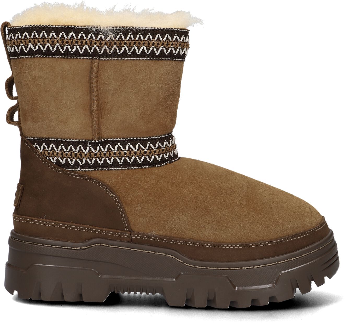 UGG Vachtlaarzen Dames Classic Mini Trailgazer, Maat: 36, Materiaal: Suède, Kleur: Cognac