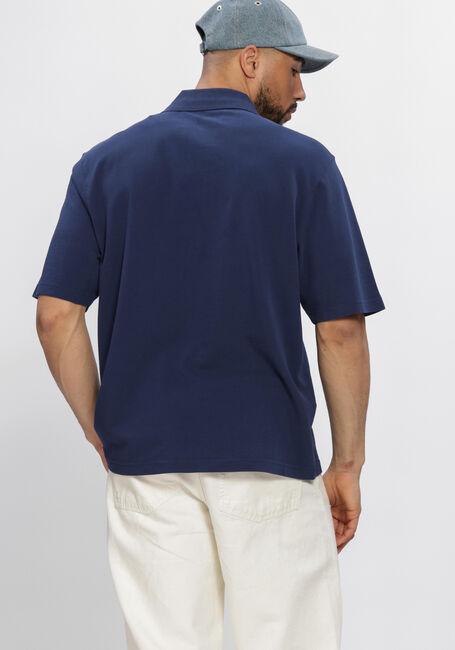 Blauwe AMI PARIS Polo BOXY FIT POLO WITH AMI DE COEUR KNITTED PATCH - large