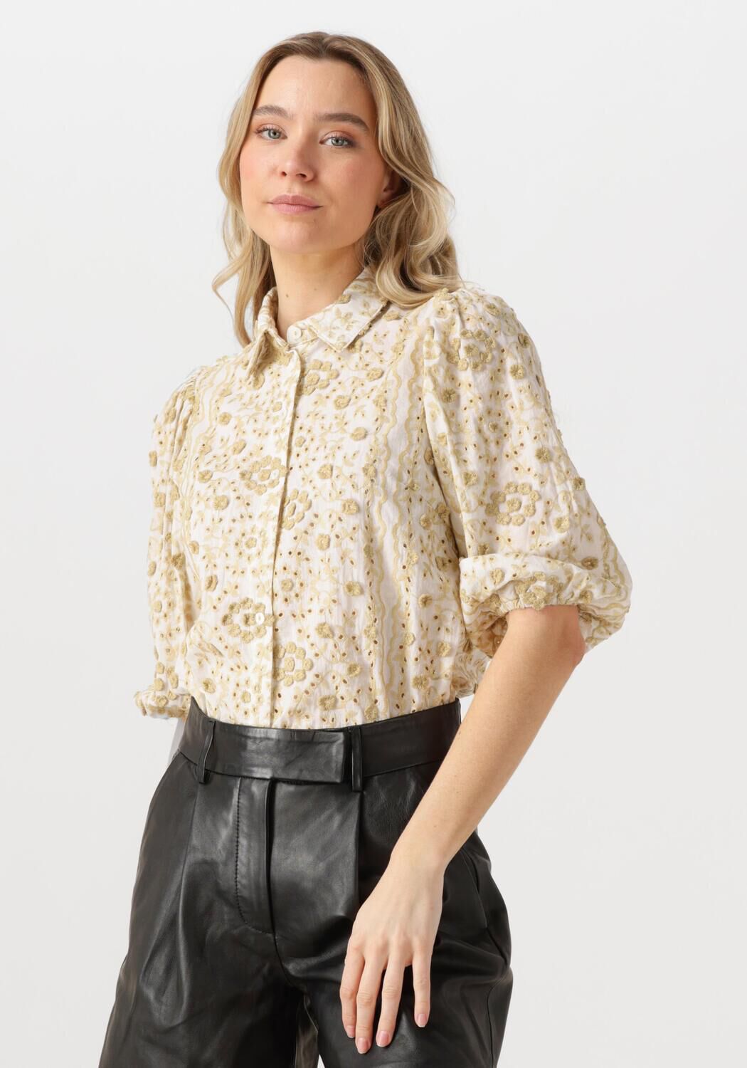 AAIKO Blouse Dames Lien 2 Tone Co 530, Maat: S, Kleur: Geel afbeelding 1