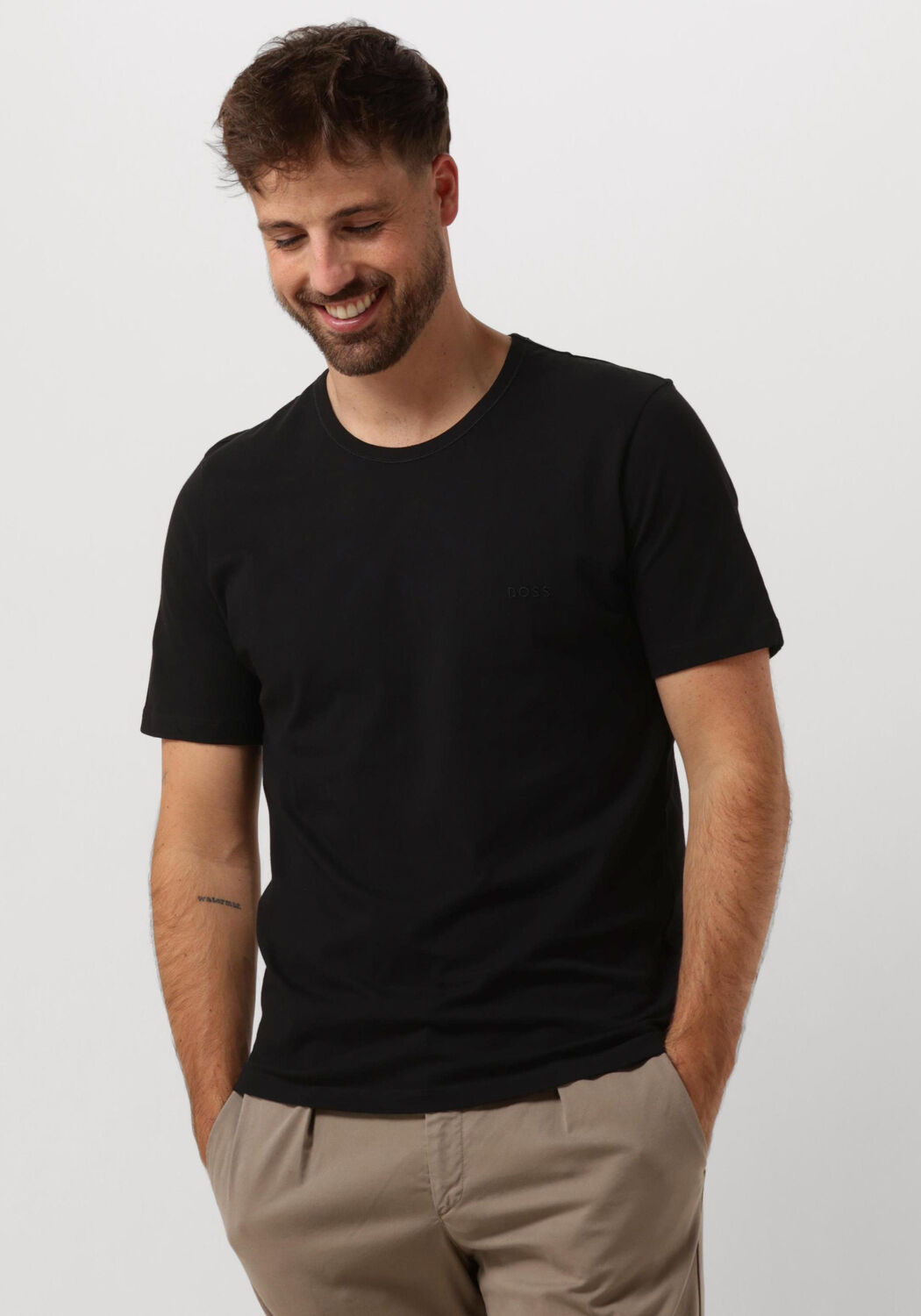Boss Black T-Shirt Heren Tshirt Rn 3p Classic, Maat: L, Kleur: Zwart