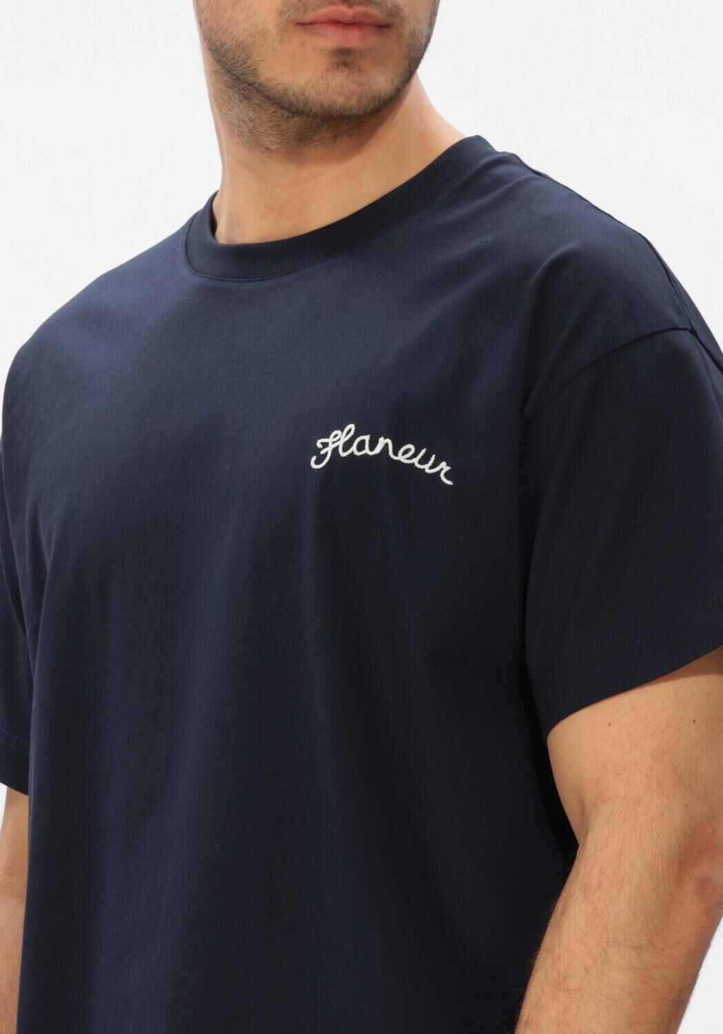 Donkerblauwe FLANEUR T-shirt SIGNATURE T-SHIRT - large