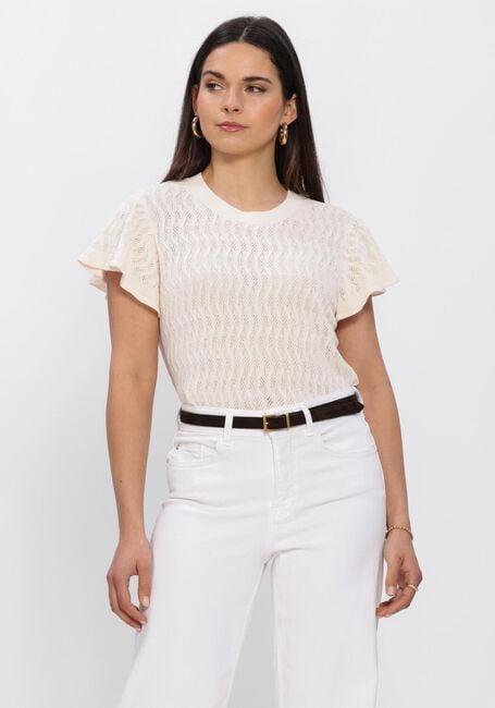 Ecru MOS MOSH Top MMGANNA PATTERN O-NECK KNIT TOP - large