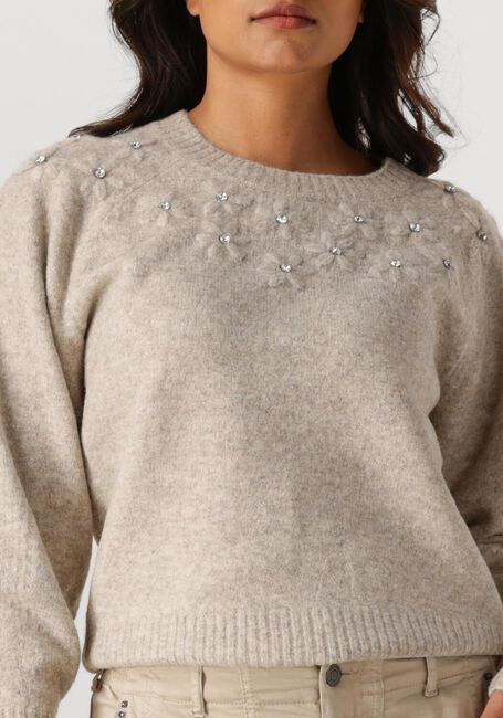 Beige SUMMUM Trui SWEATER WOOL ELASTANE BLEND KNIT - large