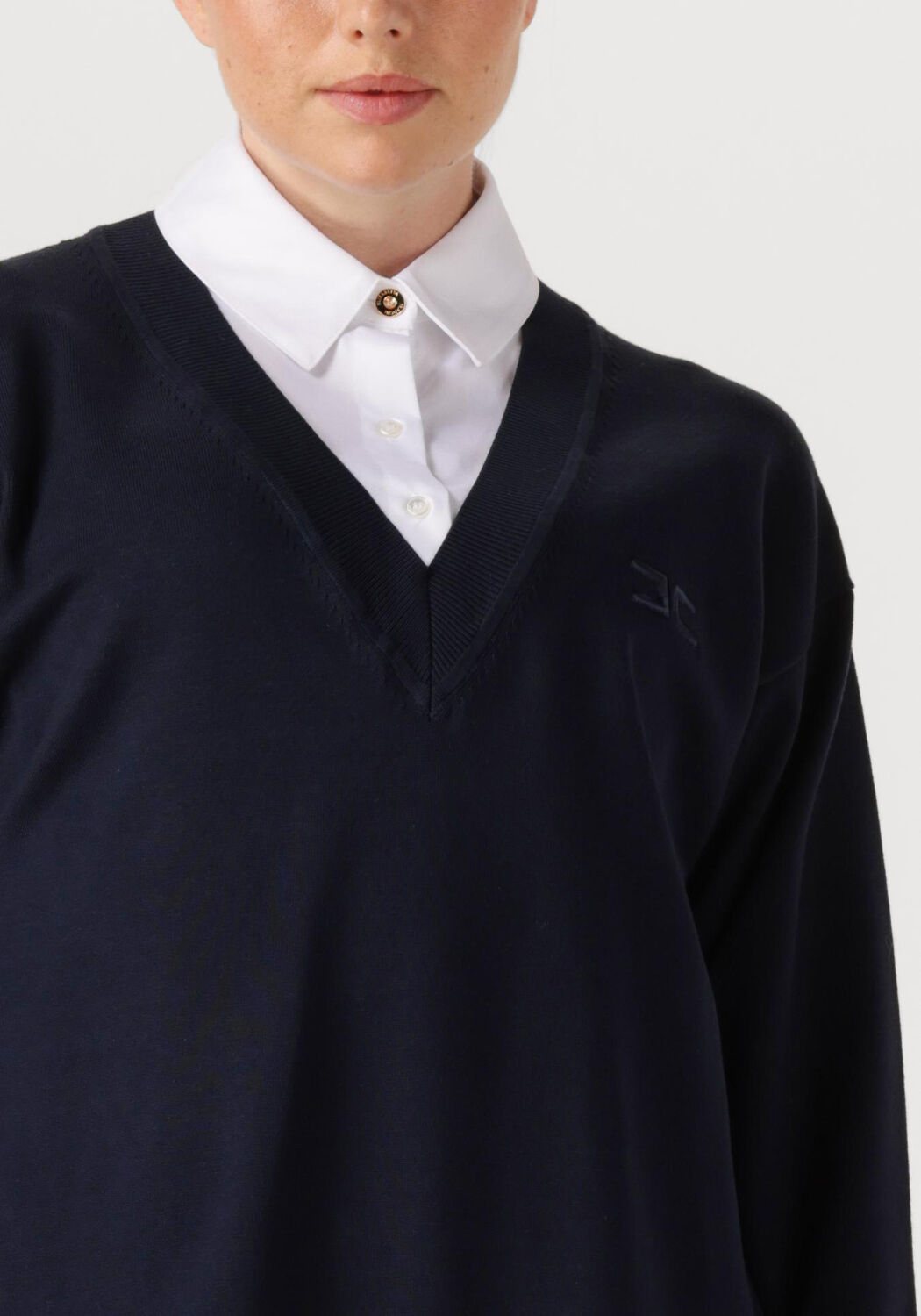 Donkerblauwe ELISABETTA FRANCHI Mini jurk KNITTED DRESS - large