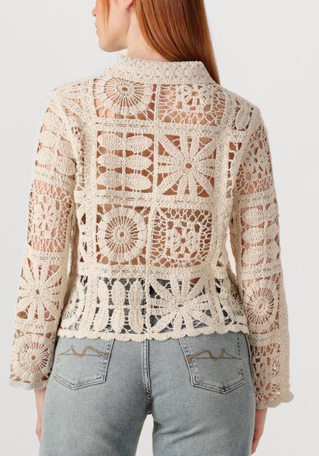 Ecru SUMMUM Vest SHORT CARDIGAN FLOWER CROCHET KNIT - large