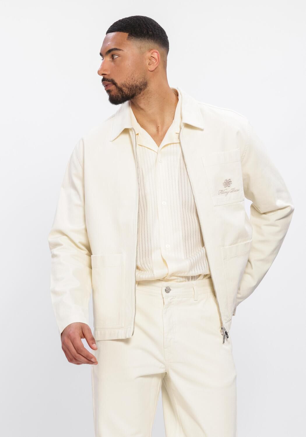 Ecru FILLING PIECES Overshirts WORKER JACKET - large