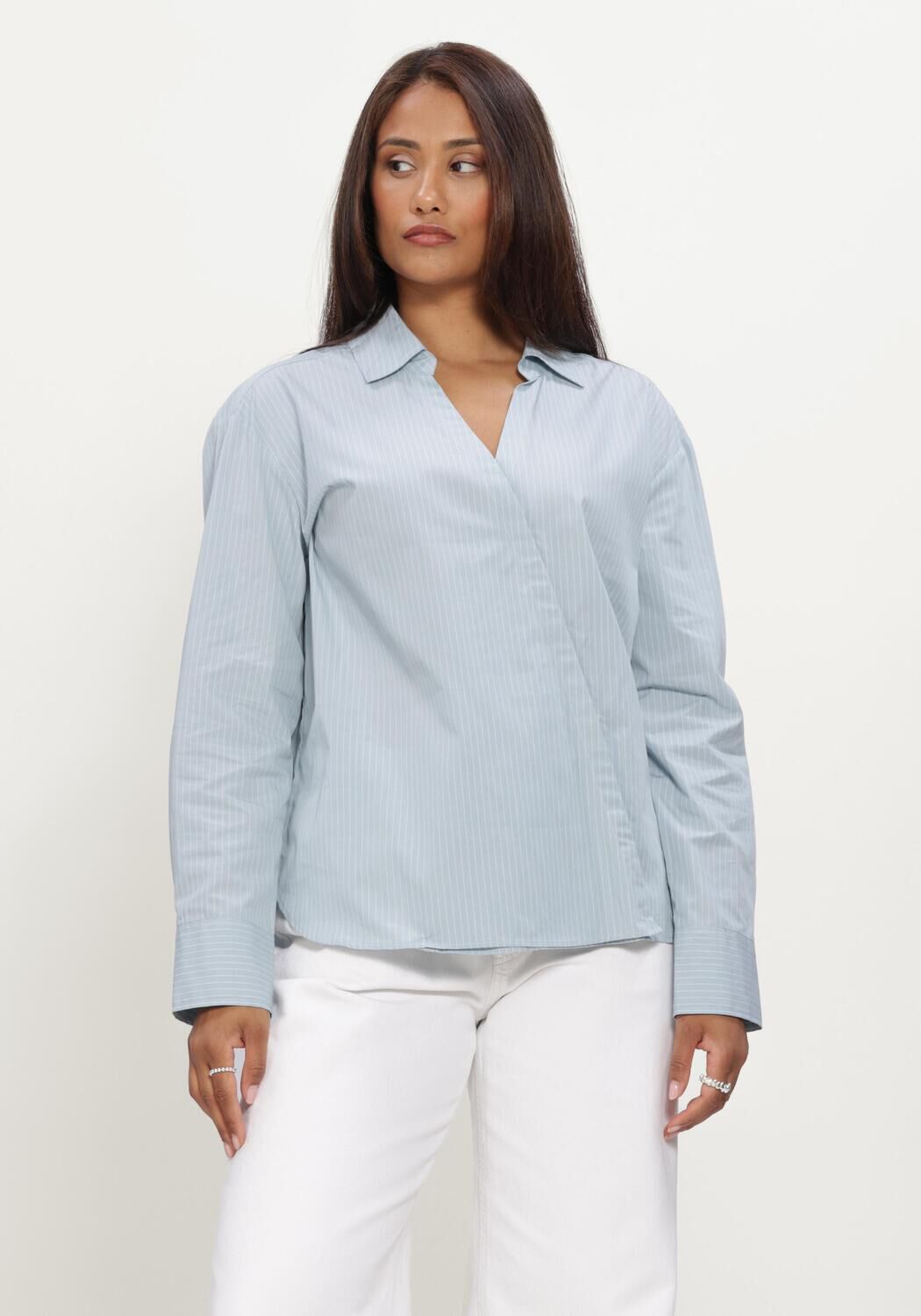 Lichtblauwe CLOSED Top ASYMMETRIC SHIRT - large