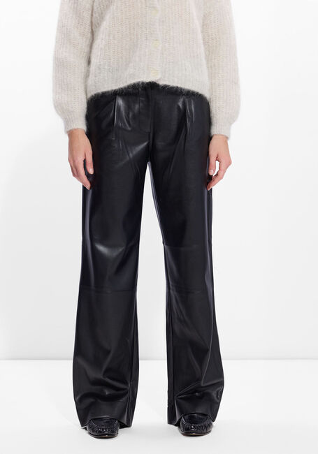 Zwarte DANTE6 Wijde broek JULES FAUX LEATHER PANTS - large