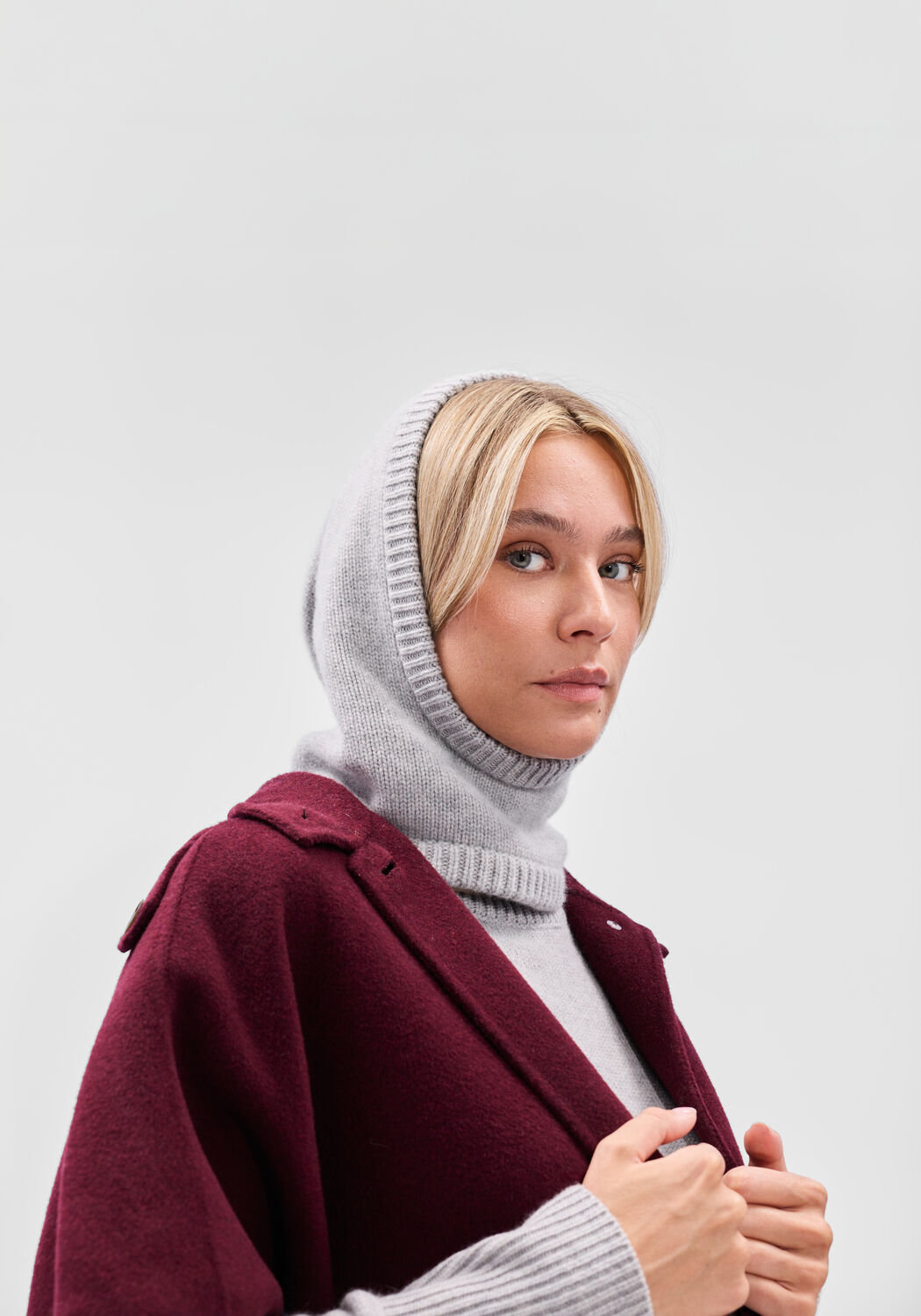 Lichtgrijze LISA YANG Muts ASTRI BALACLAVA - large