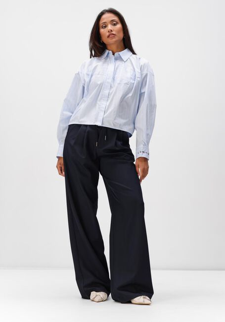 Lichtblauwe HAUTE L'AMITI&Eacute; Blouses SOPHIE STRIPE SHIRT - large